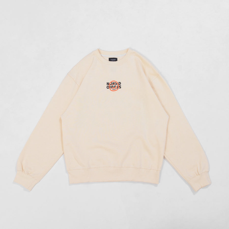 Nomadstudio X Faith Fade Ivory Hijack Logo Oversized Crewneck