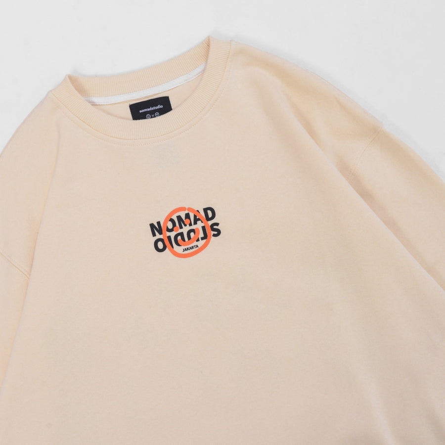 Nomadstudio X Faith Fade Ivory Hijack Logo Oversized Crewneck