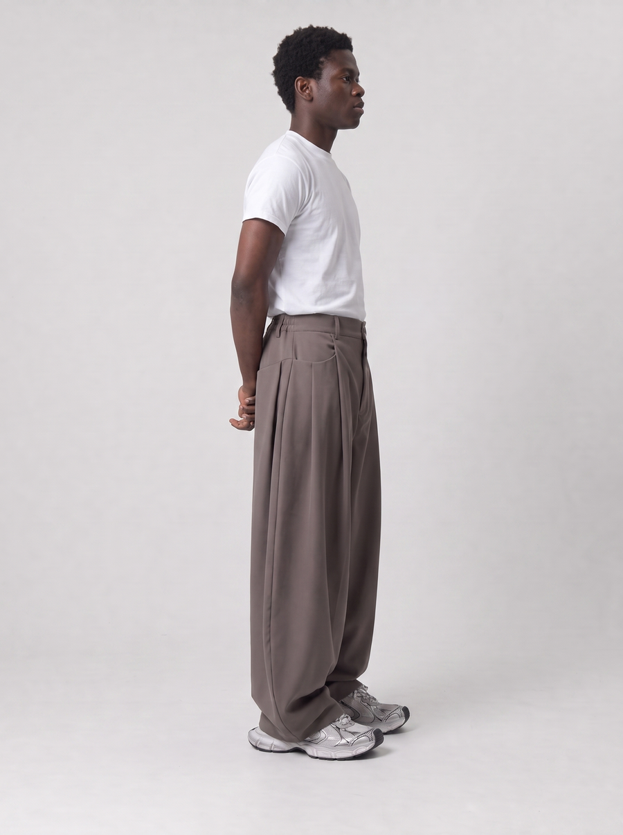 Beige Triple Layer Pants