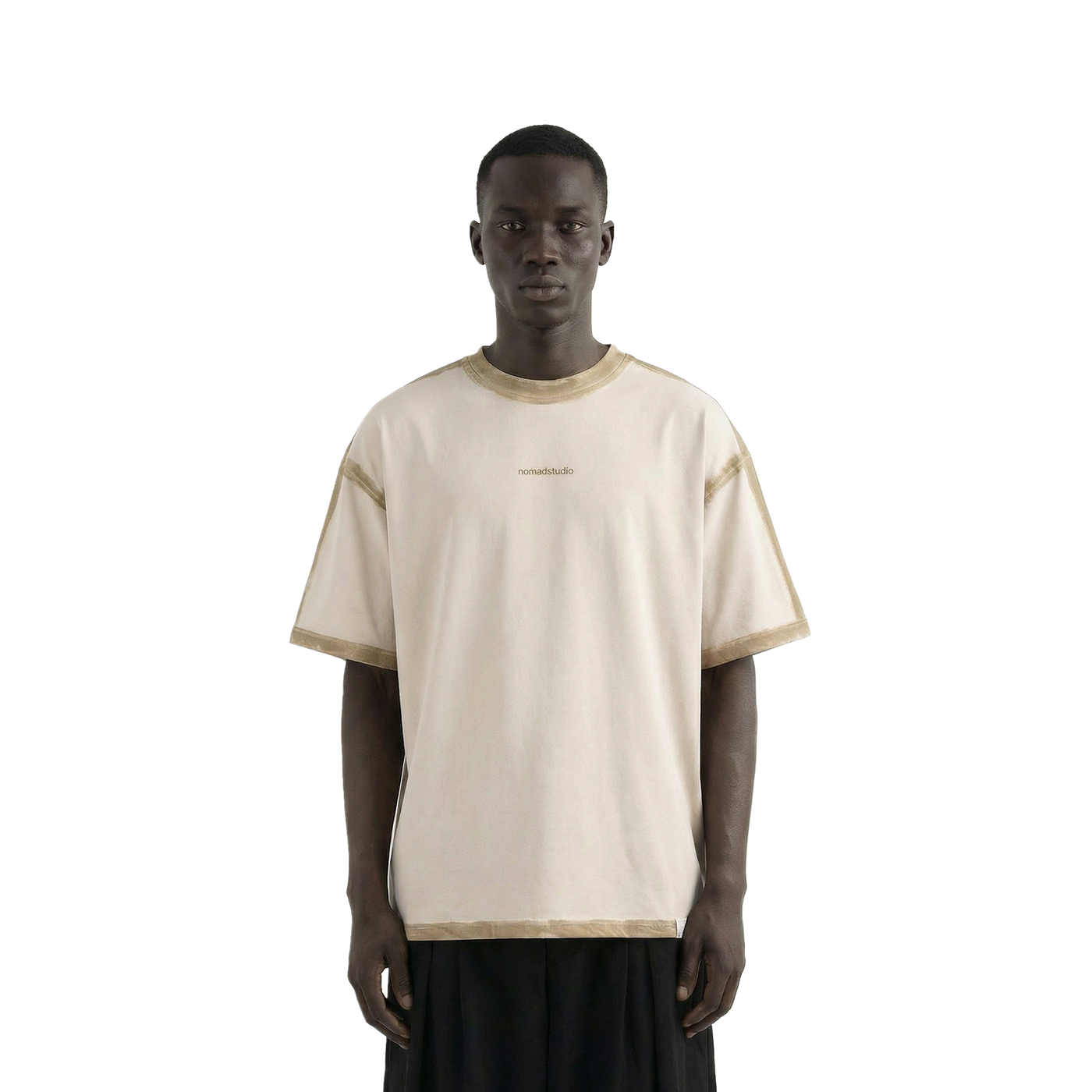 Cream Sprayed Relaxed Fit Tshirt