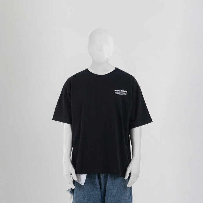 NOMADSTUDIO Reborn - Black Triangle Patch Oversized T-Shirt