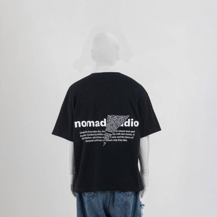 NOMADSTUDIO Reborn - Black Triangle Patch Oversized T-Shirt