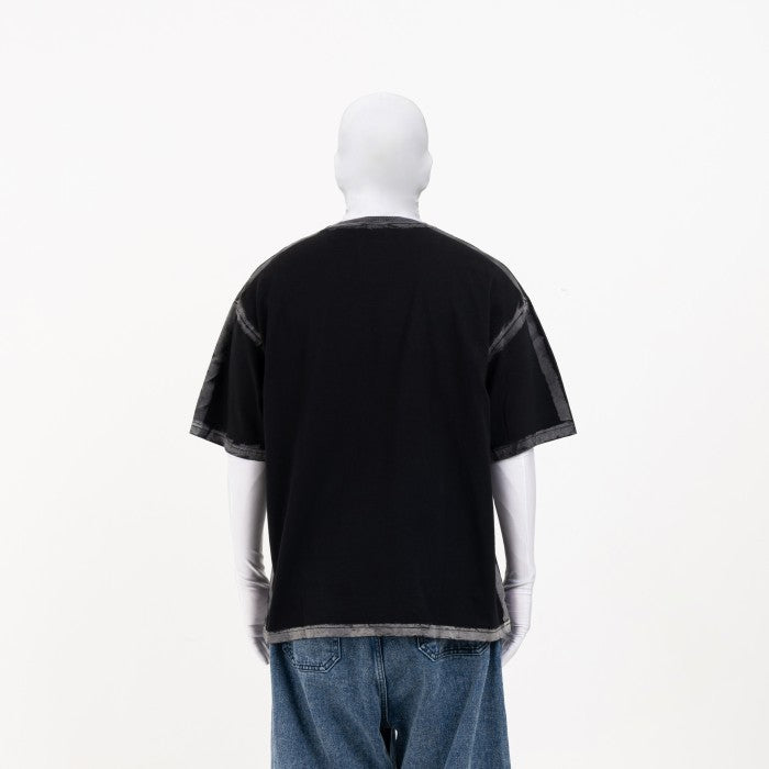 NOMADSTUDIO Hue - Black Reversible Sprayed Oversized T-Shirt