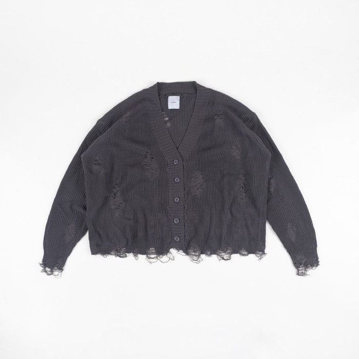 NOMADSTUDIO Reborn - Dark Grey Distressed Oversized Knit Cardigan