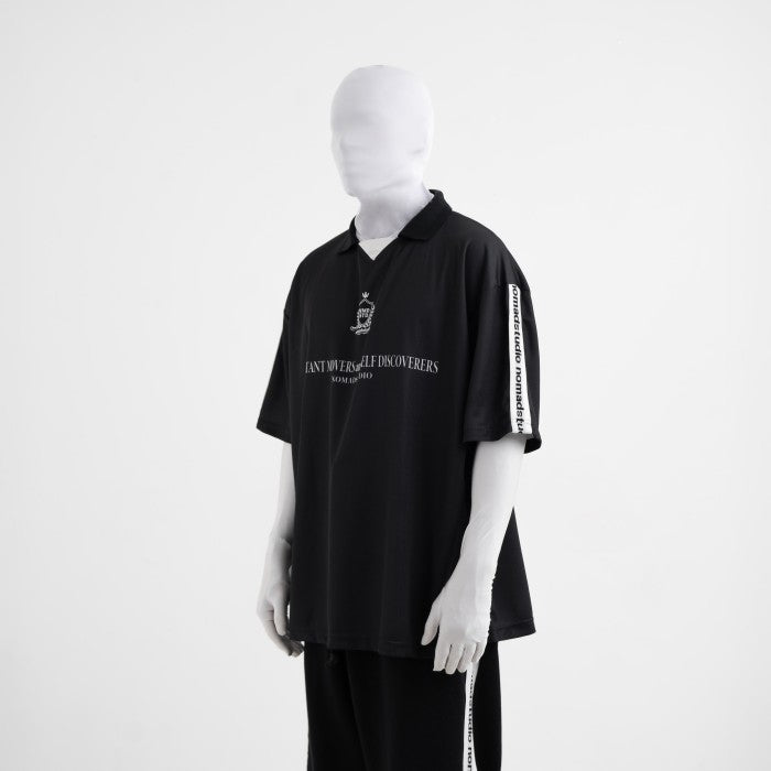 NOMADSTUDIO - Black Knit Sleeve Oversized Jersey