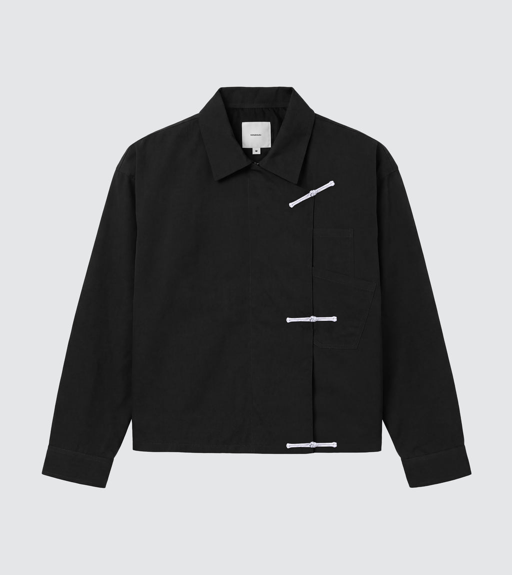 Black Shanghai / Chinese Double Pocket Jacket