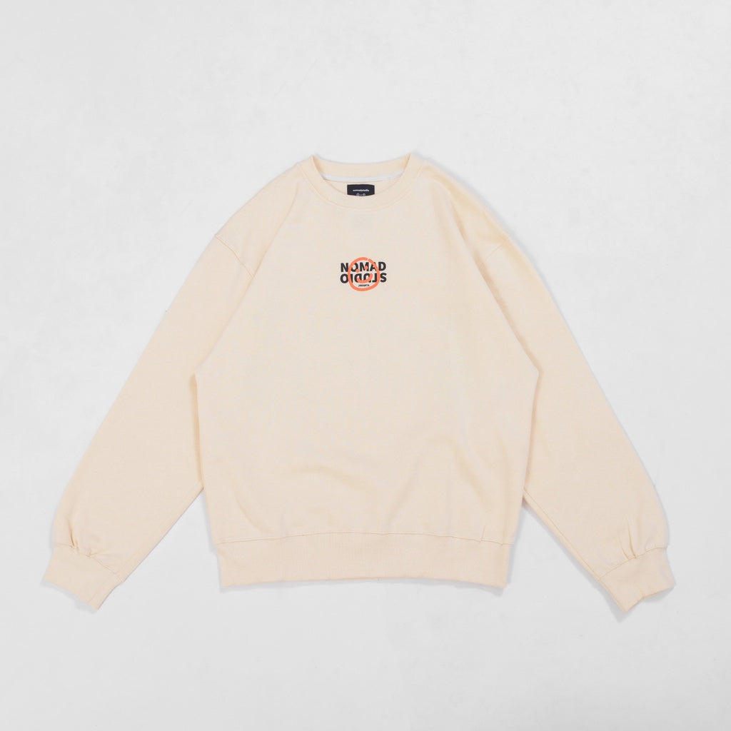 Nomadstudio X Faith Fade Ivory Hijack Logo Oversized Crewneck