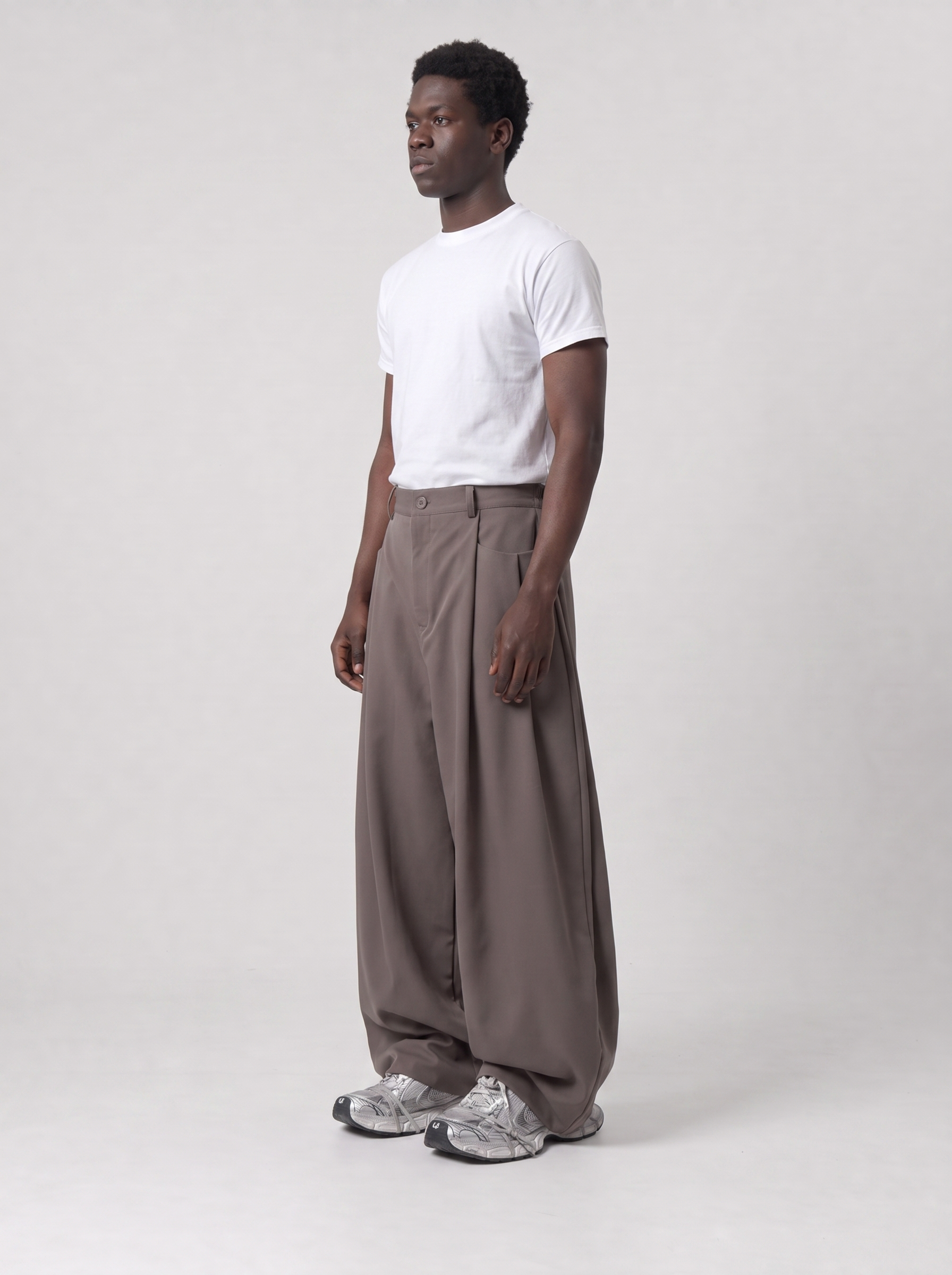 Beige Triple Layer Pants