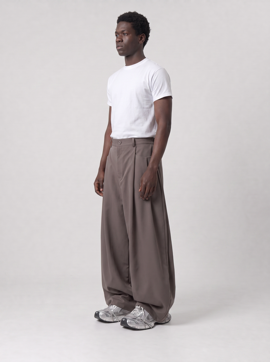Beige Triple Layer Pants