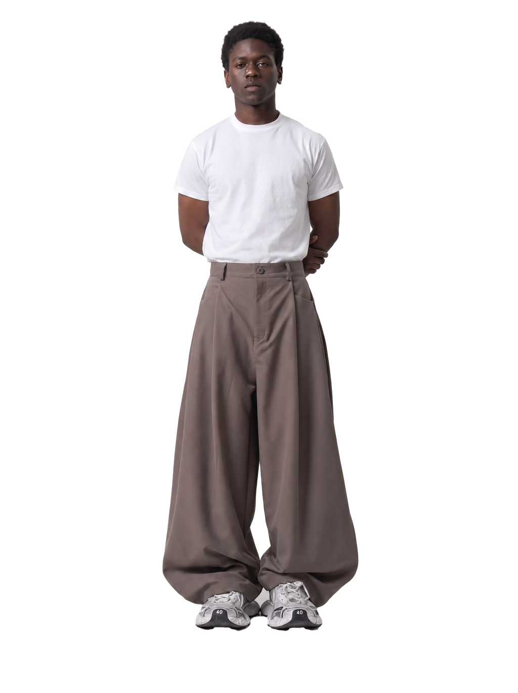 Beige Triple Layer Pants