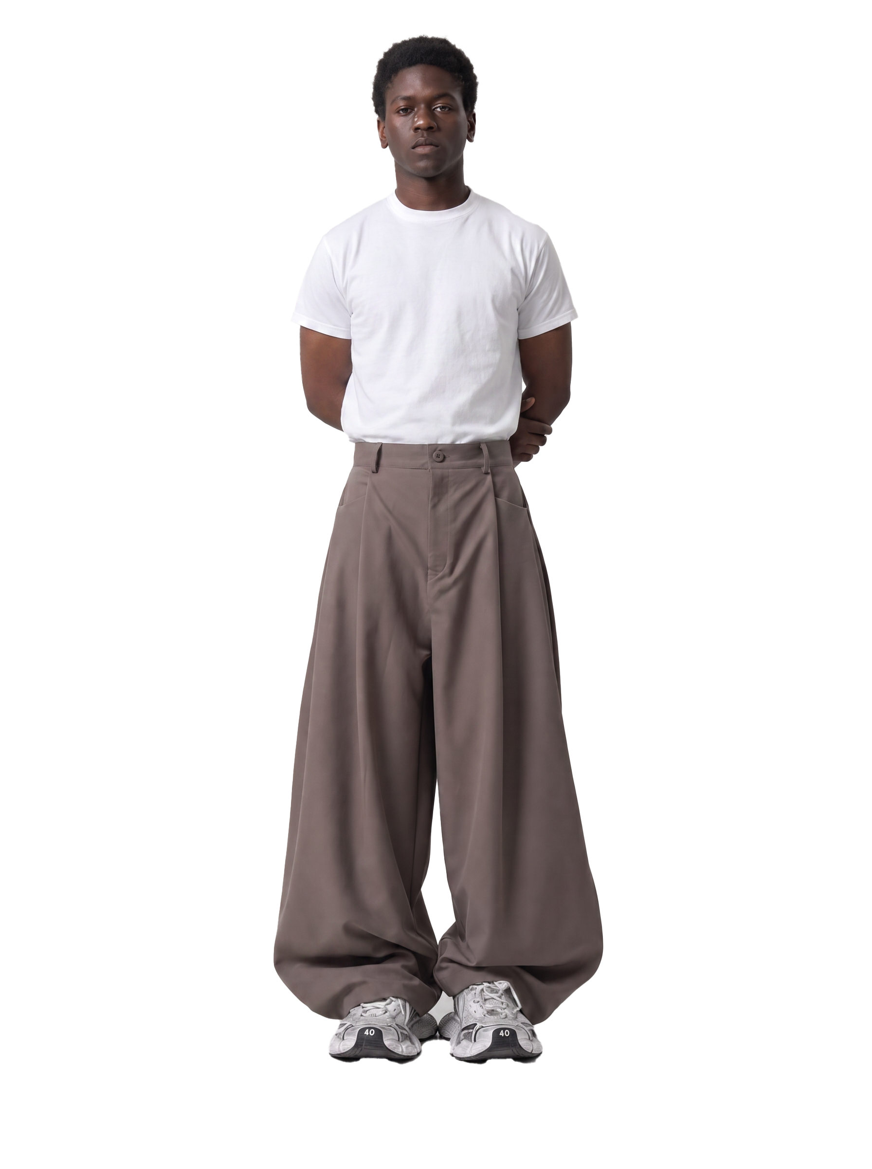 Beige Triple Layer Pants