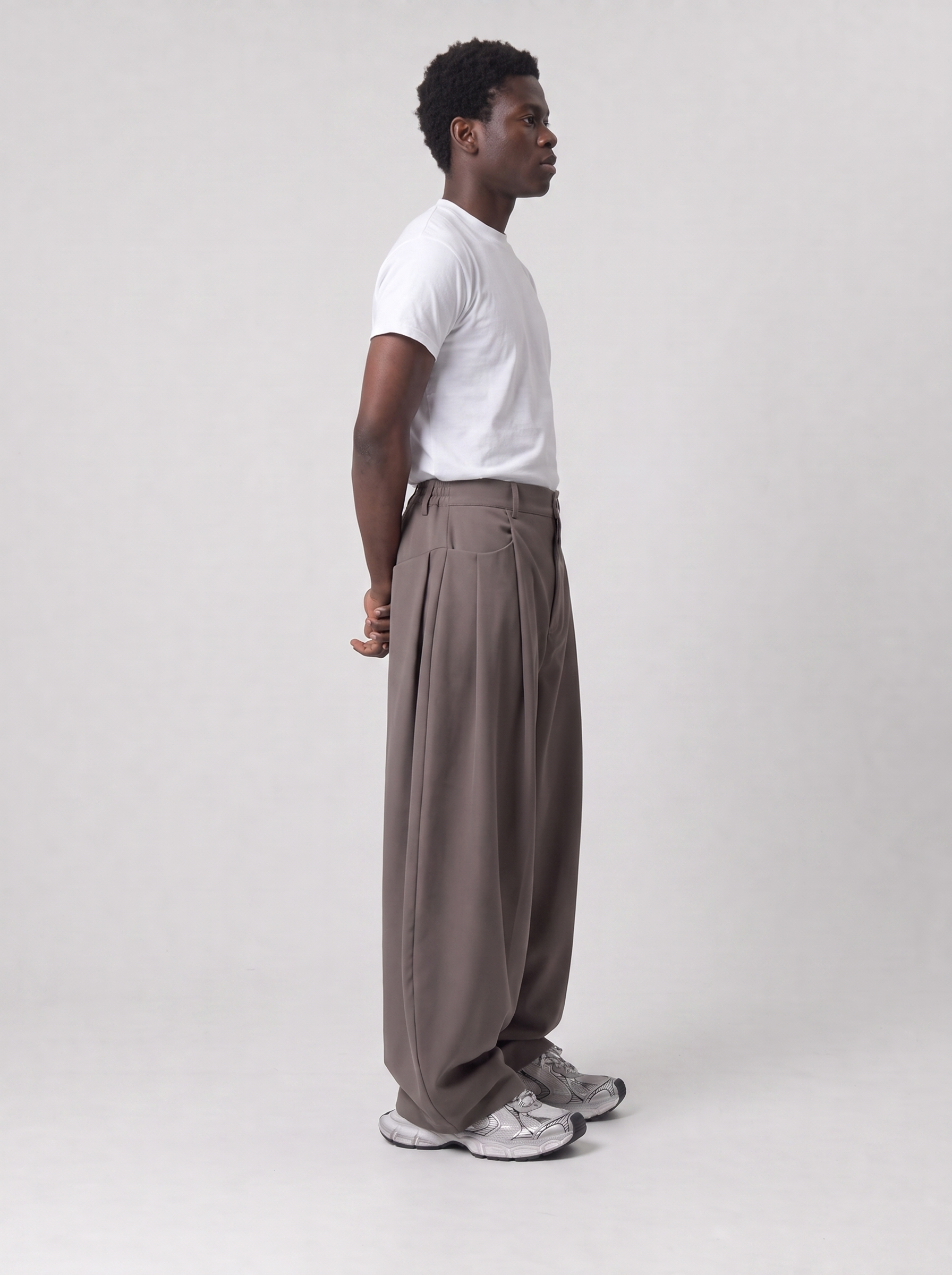 Beige Triple Layer Pants