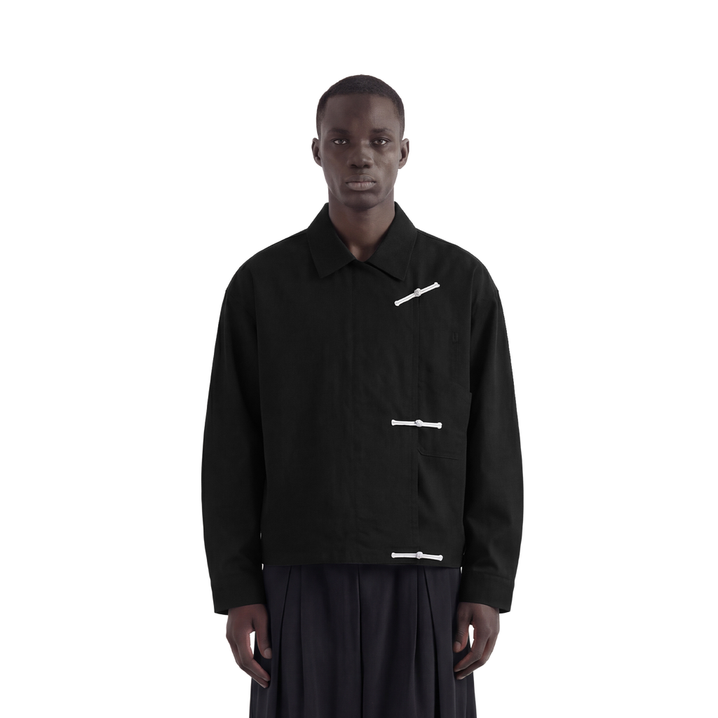 Black Shanghai / Chinese Double Pocket Jacket