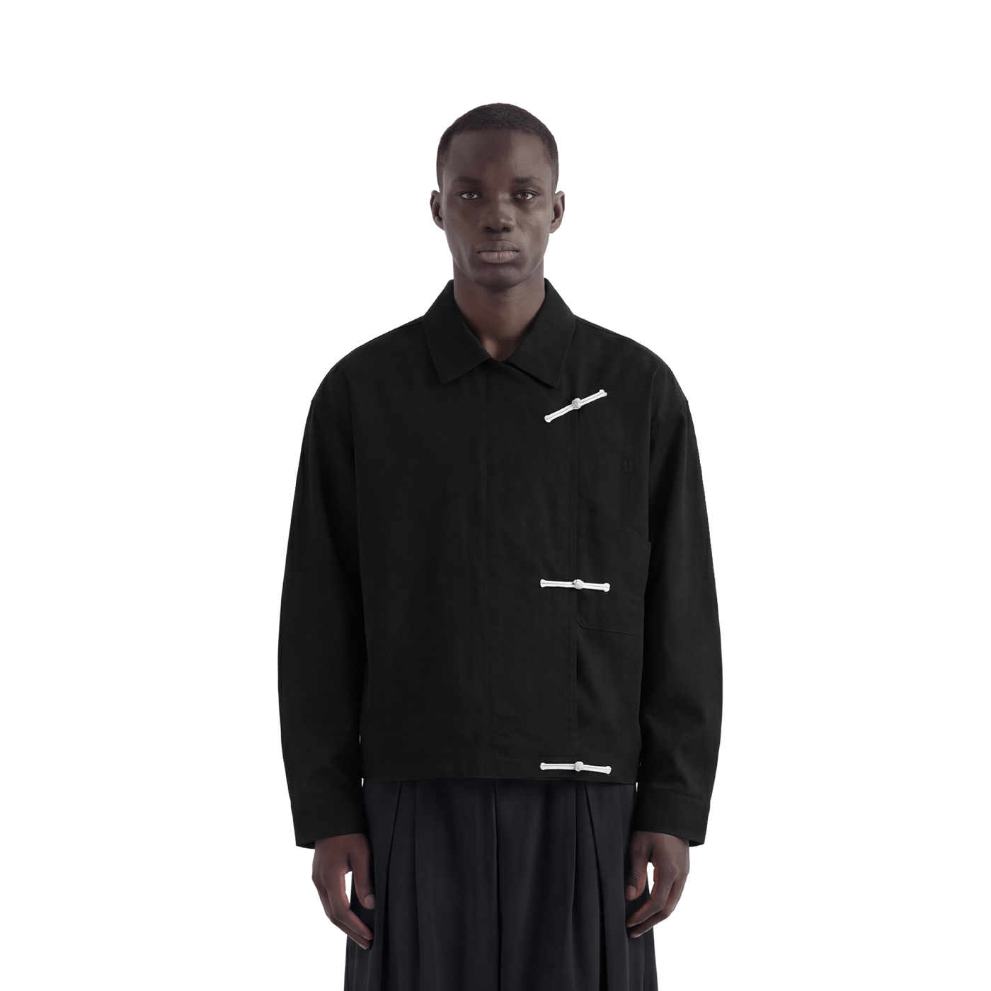 Black Shanghai / Chinese Double Pocket Jacket