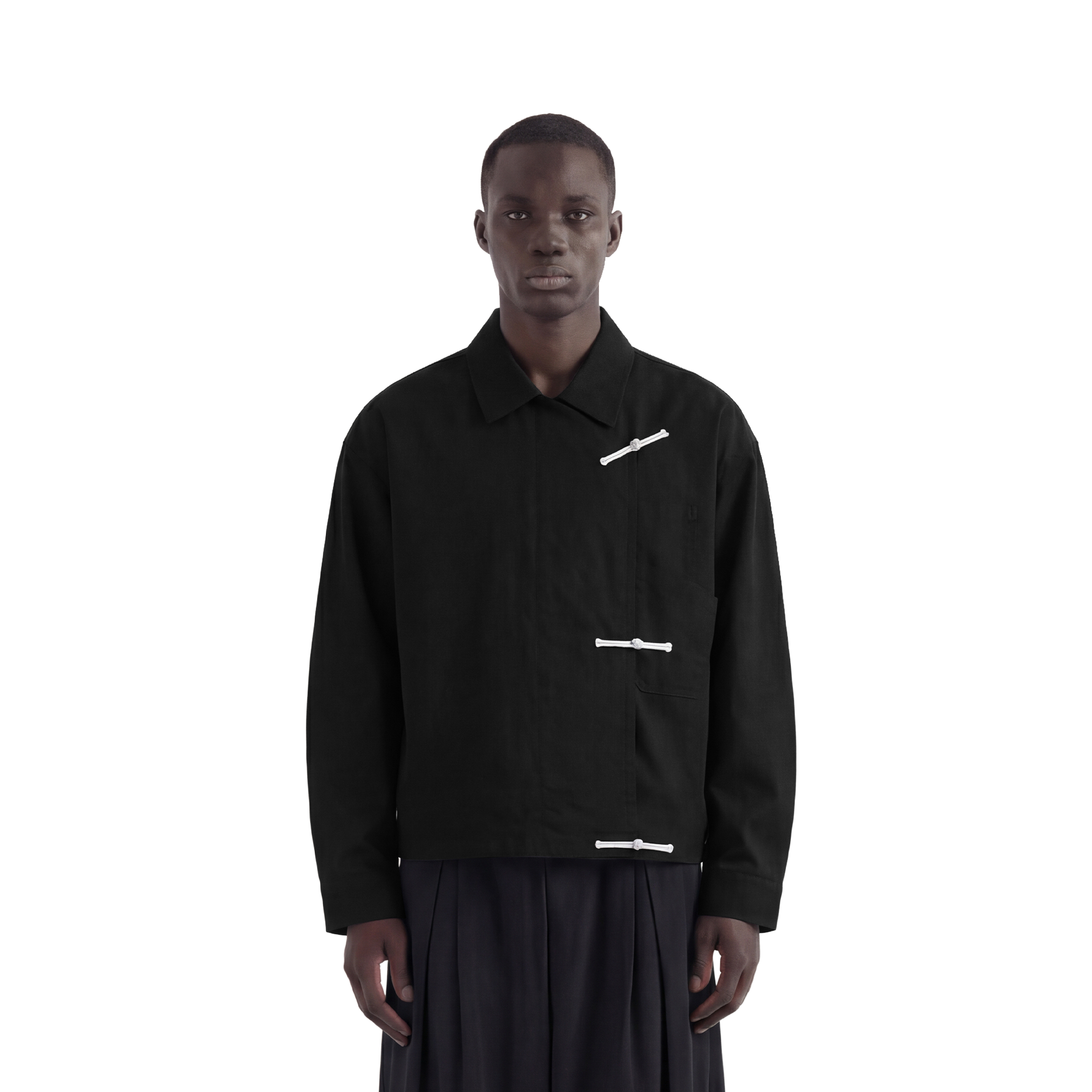 Black Shanghai / Chinese Double Pocket Jacket