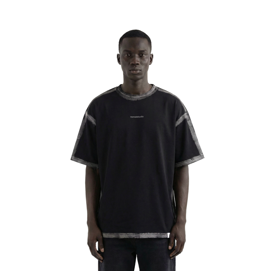 Black Sprayed Relaxed Fit Tshirt