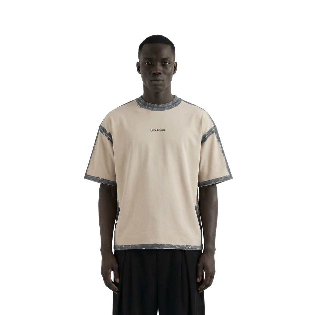 Beige Sprayed Relaxed Fit Tshirt