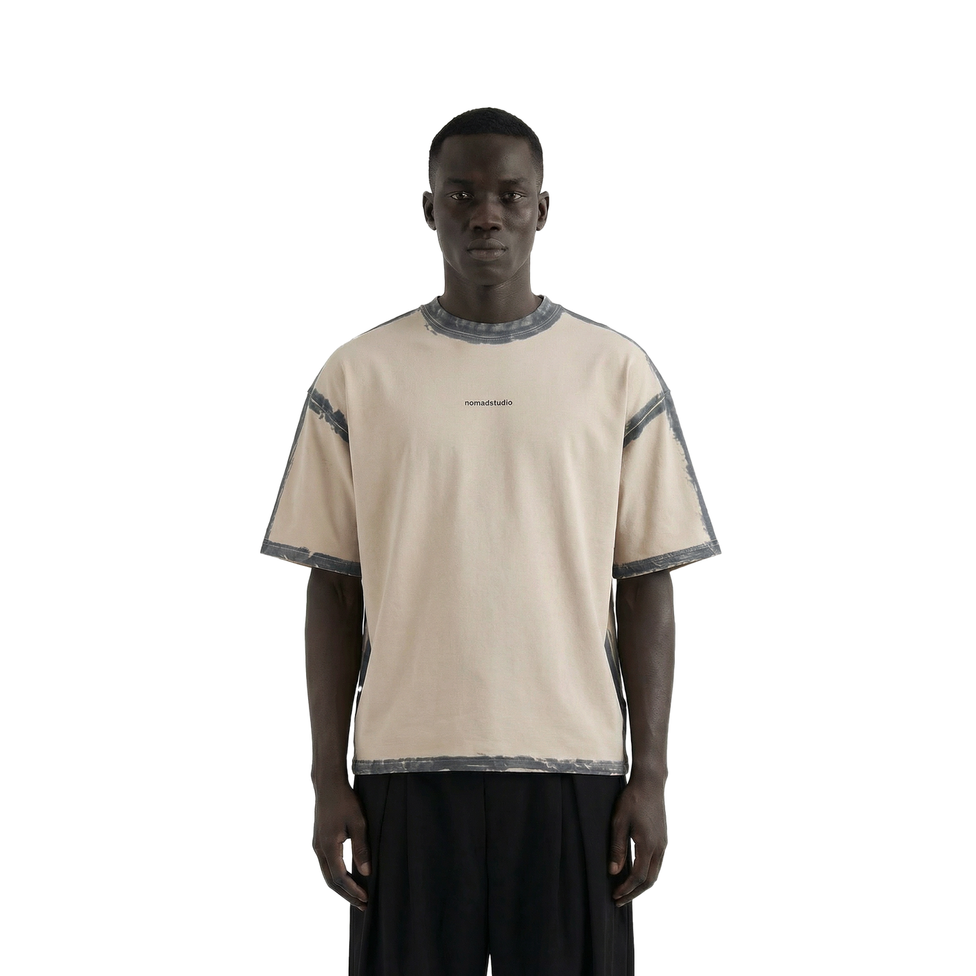 Beige Sprayed Relaxed Fit Tshirt