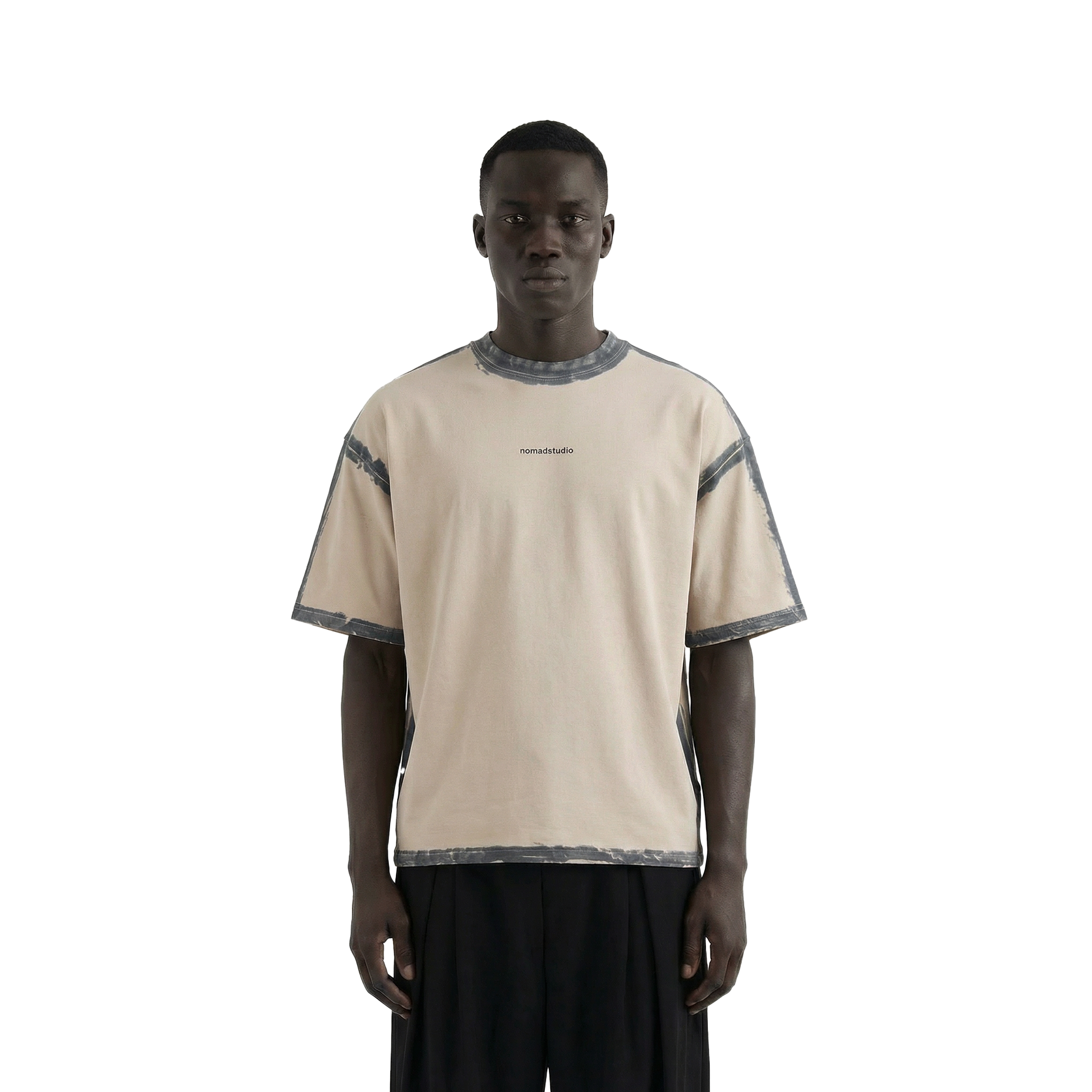 Beige Sprayed Relaxed Fit Tshirt