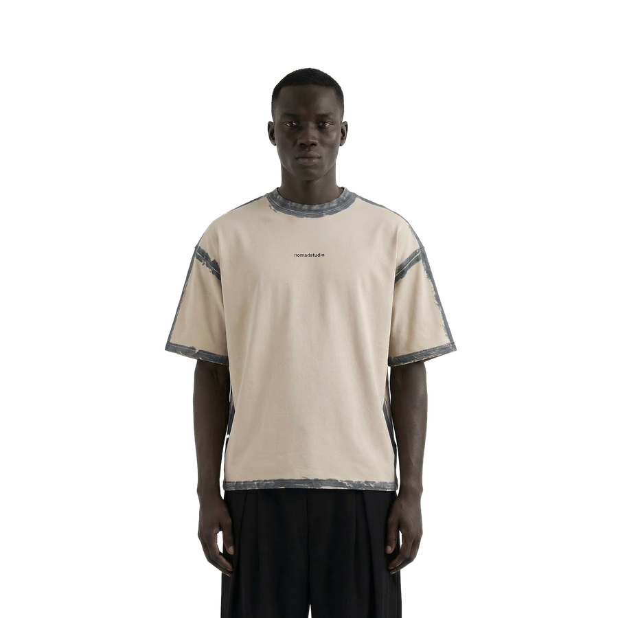 Beige Sprayed Relaxed Fit Tshirt