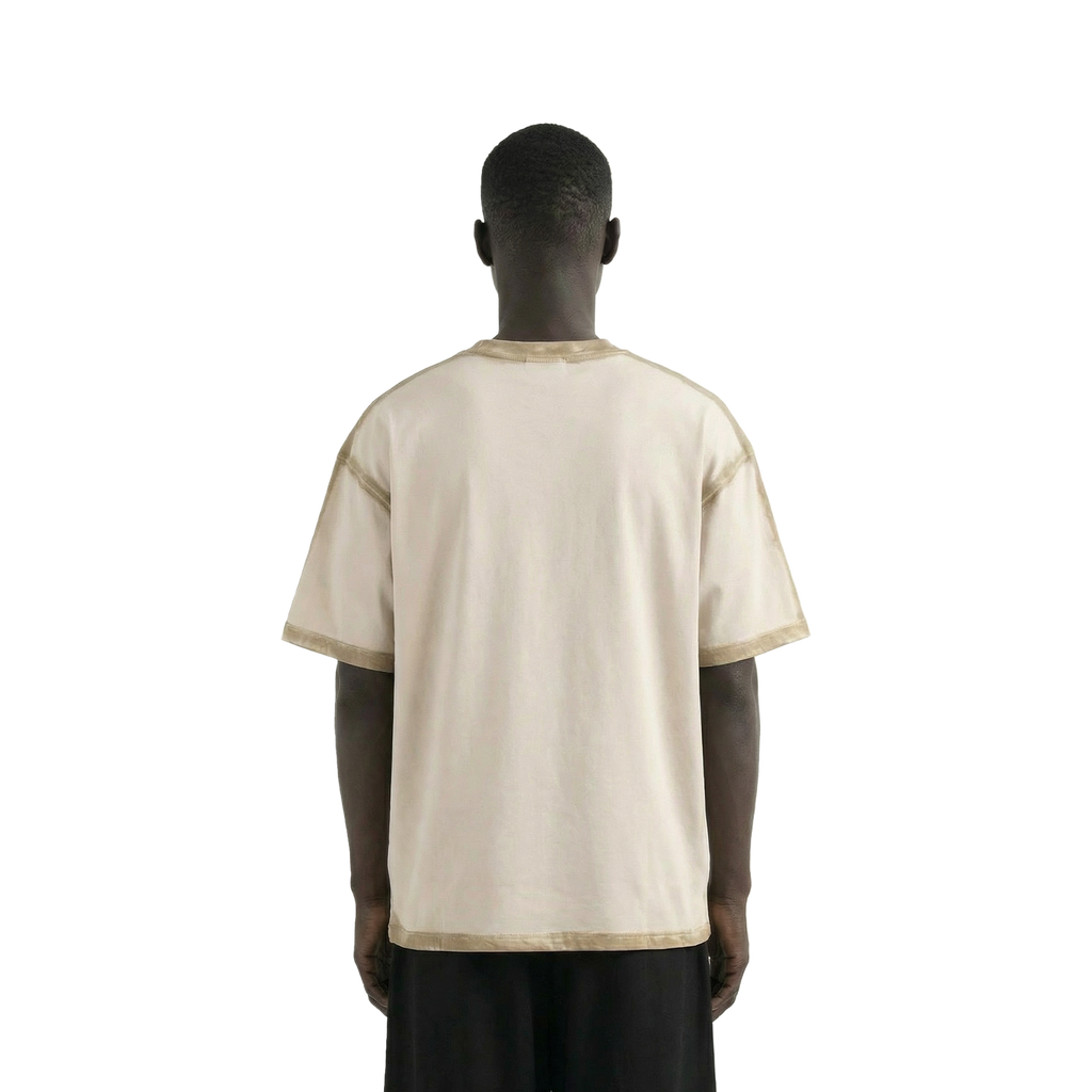 Cream Sprayed Relaxed Fit Tshirt