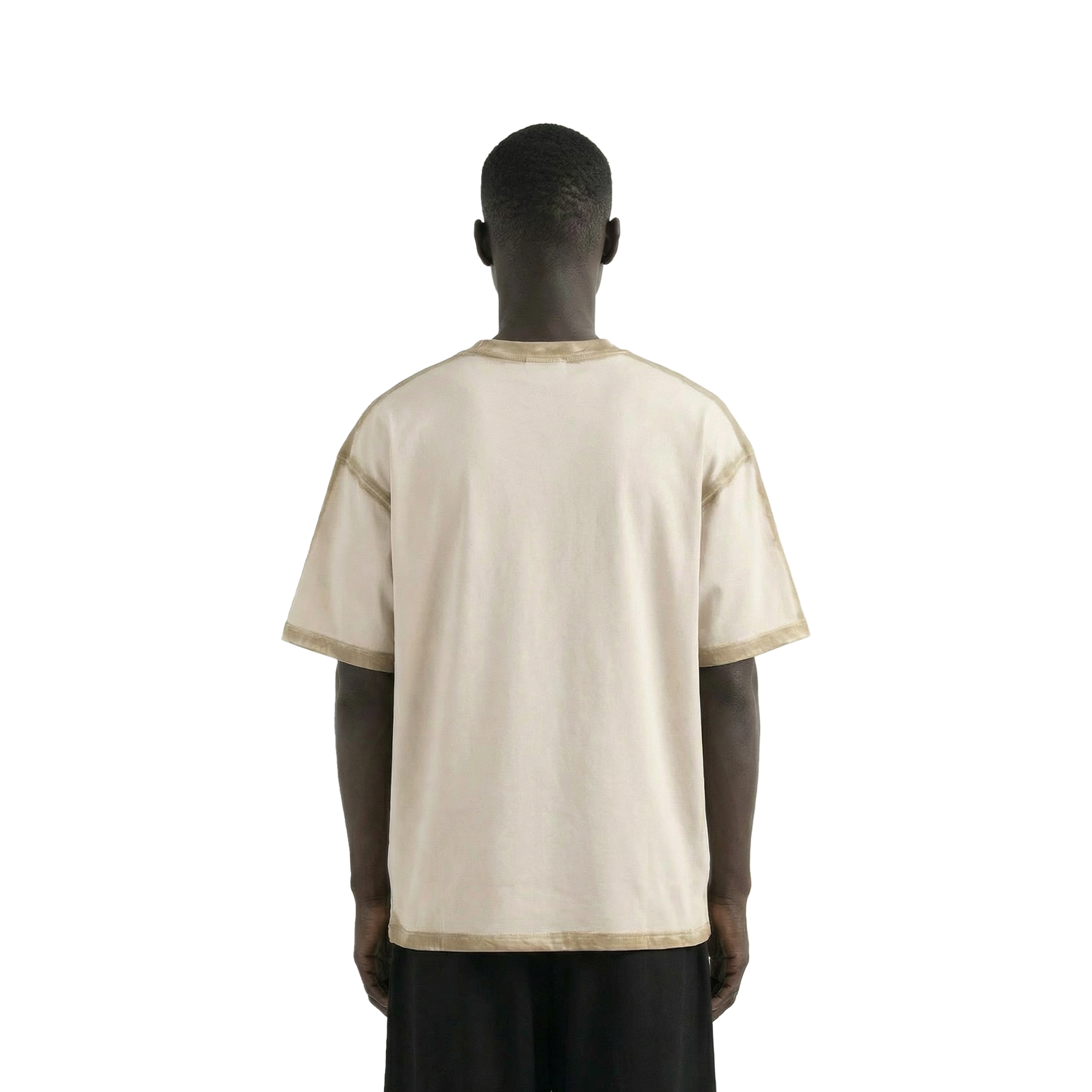 Cream Sprayed Relaxed Fit Tshirt