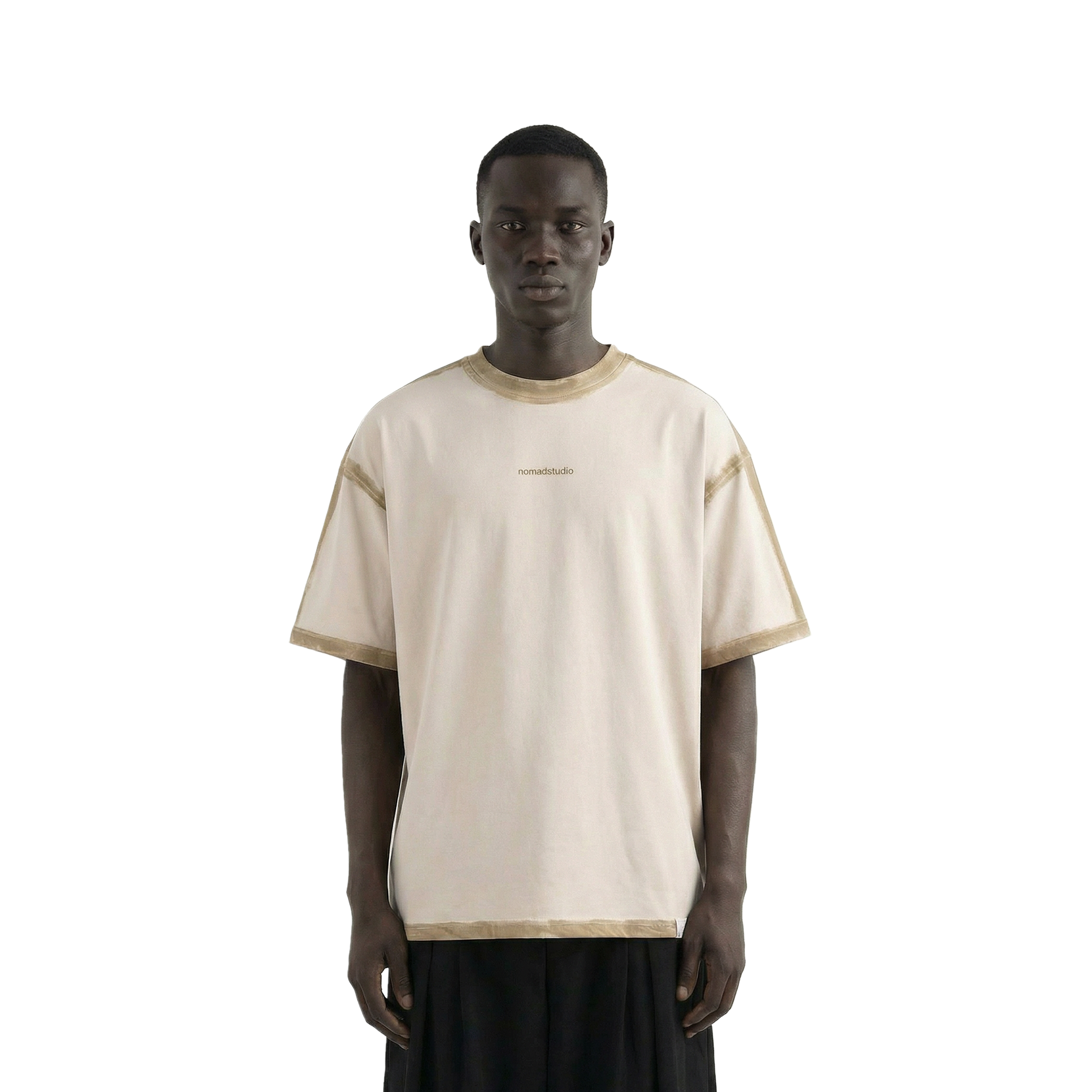 Cream Sprayed Relaxed Fit Tshirt
