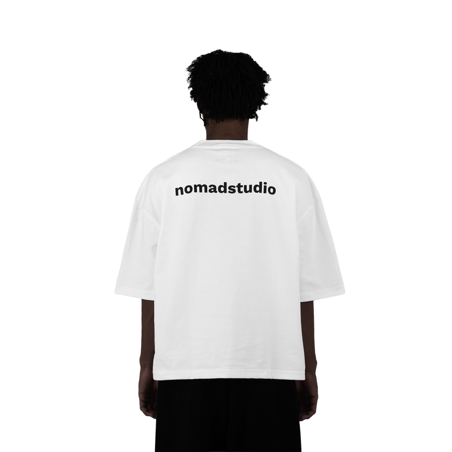 White Heavy Weight Metal Plate Boxy Tshirt