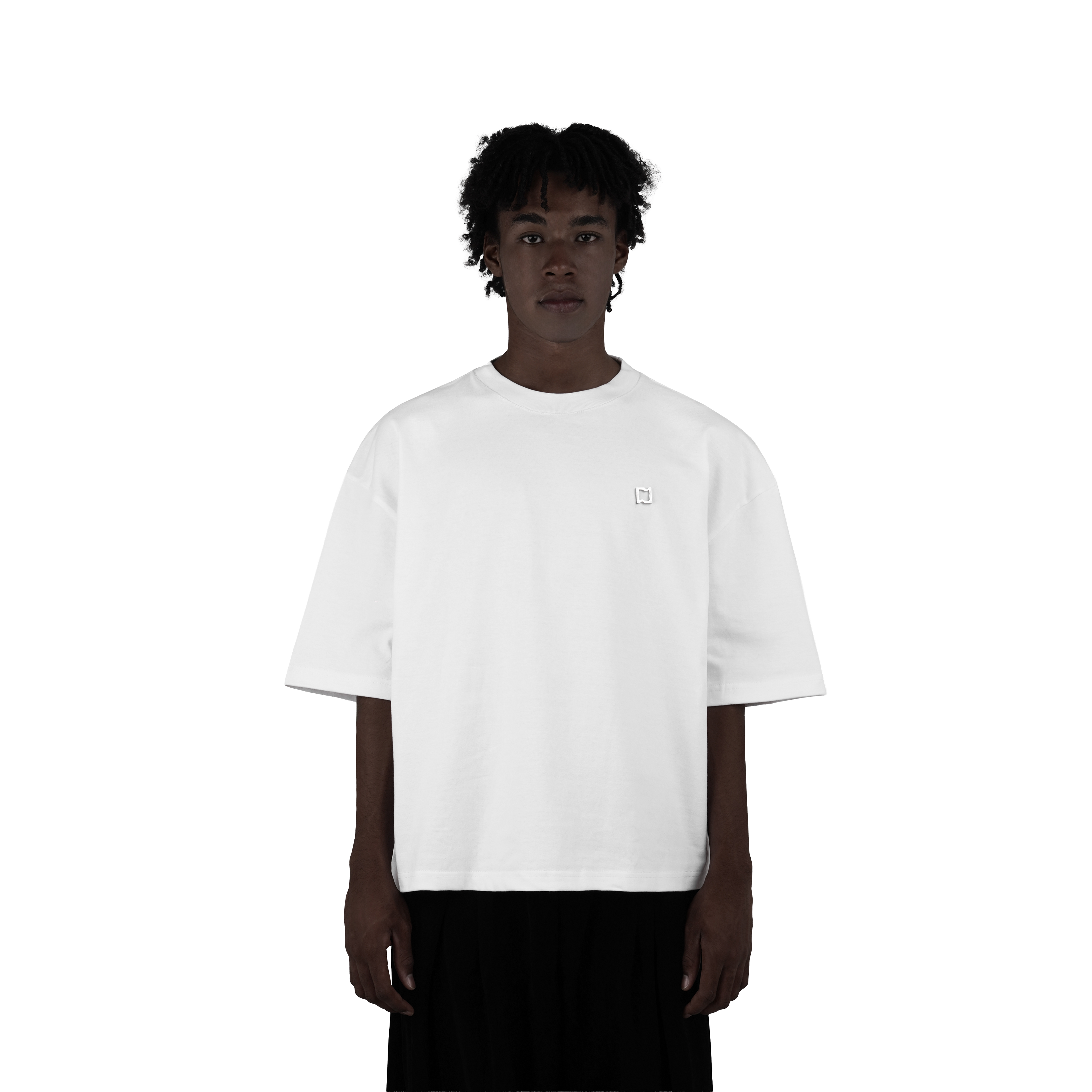 White Heavy Weight Metal Plate Boxy Tshirt