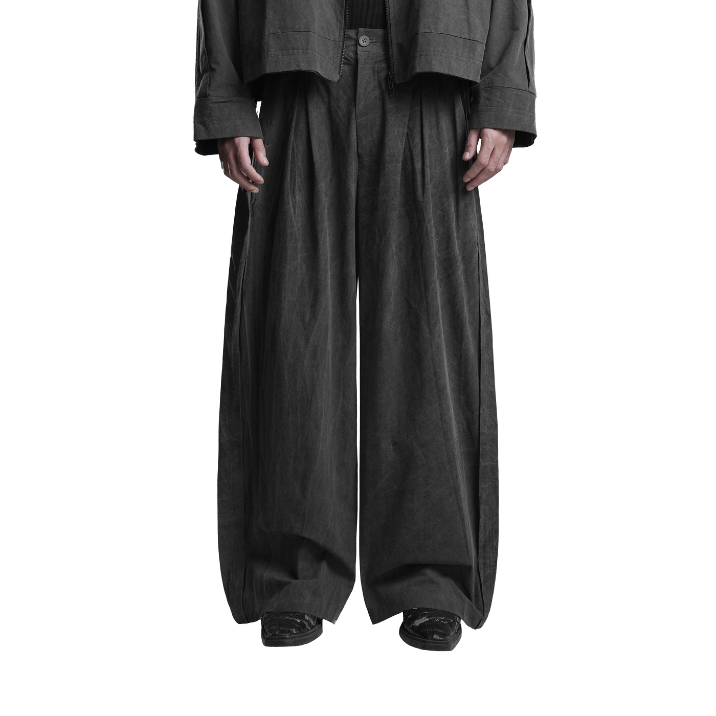 Washed-look Stone Grey Light Weight Pants