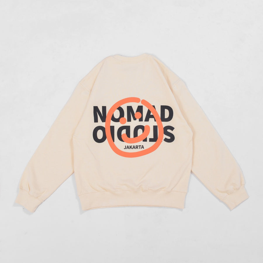 Nomadstudio X Faith Fade Ivory Hijack Logo Oversized Crewneck