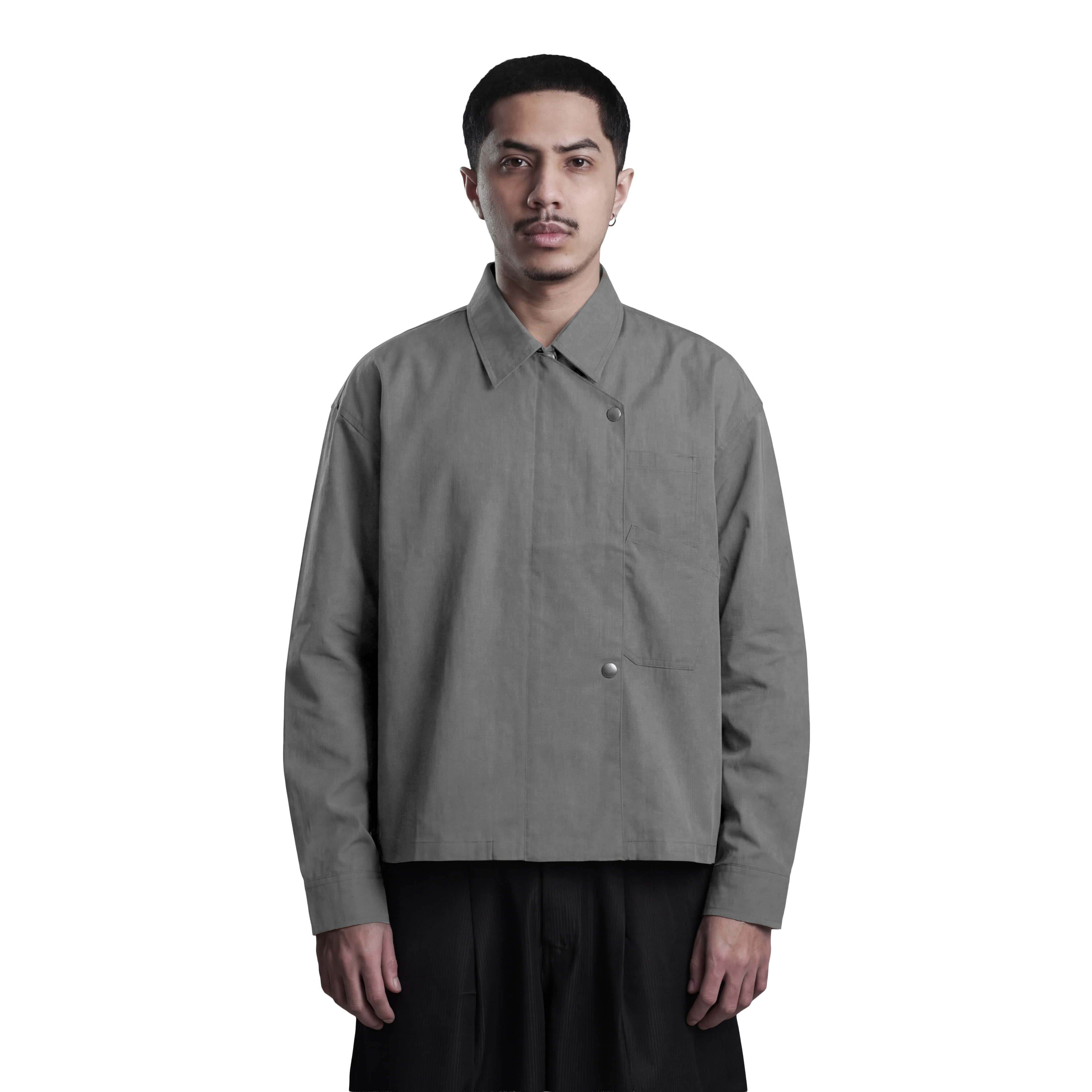 Beskap Snap Double Pocket Jacket - Gray