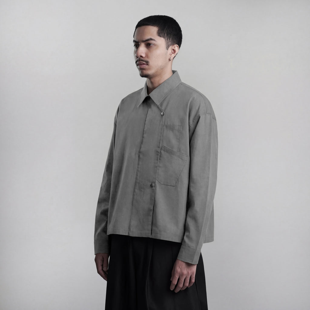 Beskap Snap Double Pocket Jacket - Gray