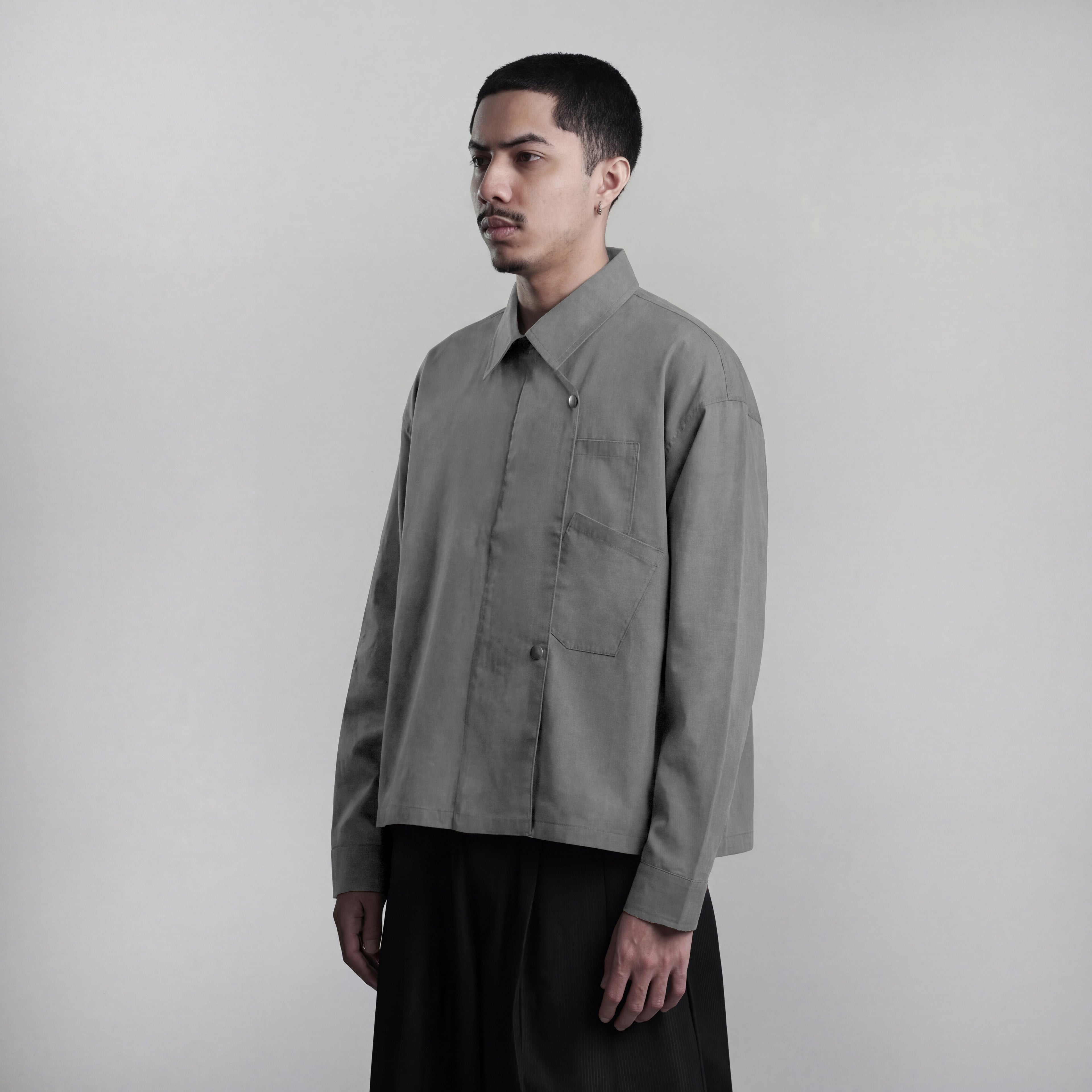 Beskap Snap Double Pocket Jacket - Gray