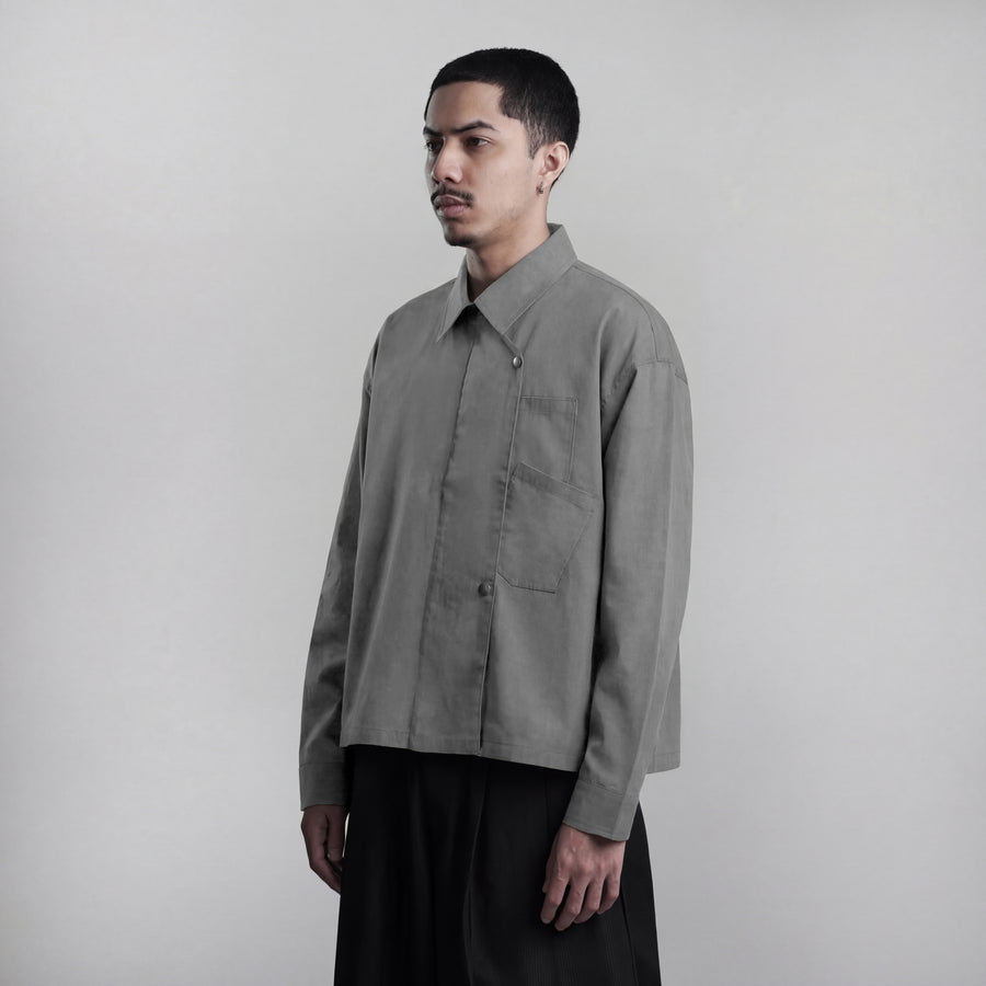 Beskap Snap Double Pocket Jacket - Gray