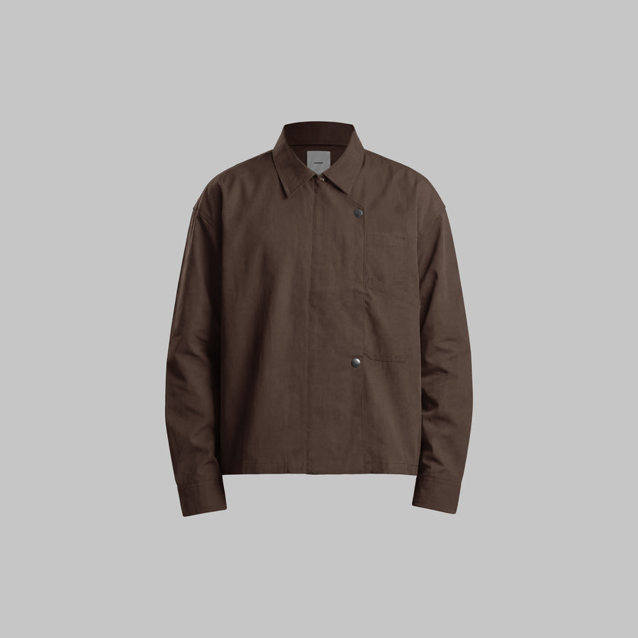 Beskap Snap Double Pocket Jacket - Brown