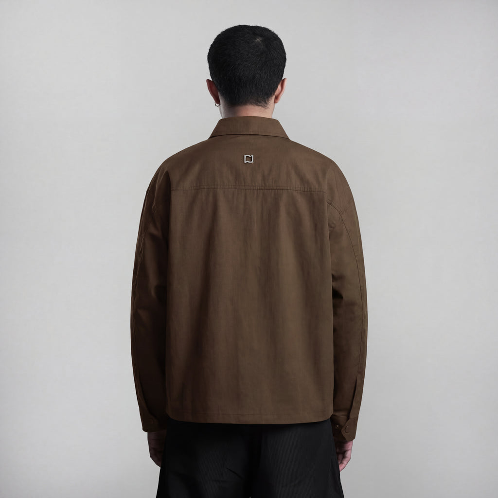 Beskap Snap Double Pocket Jacket - Brown