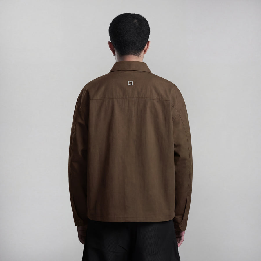 Beskap Snap Double Pocket Jacket - Brown
