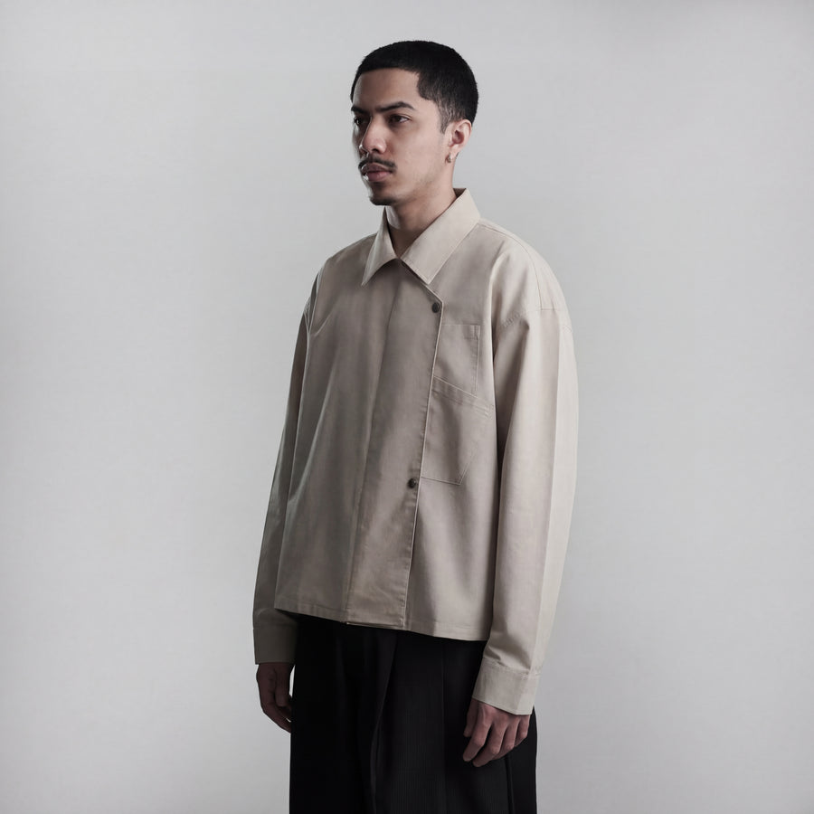 Beskap Snap Double Pocket Jacket - Cream