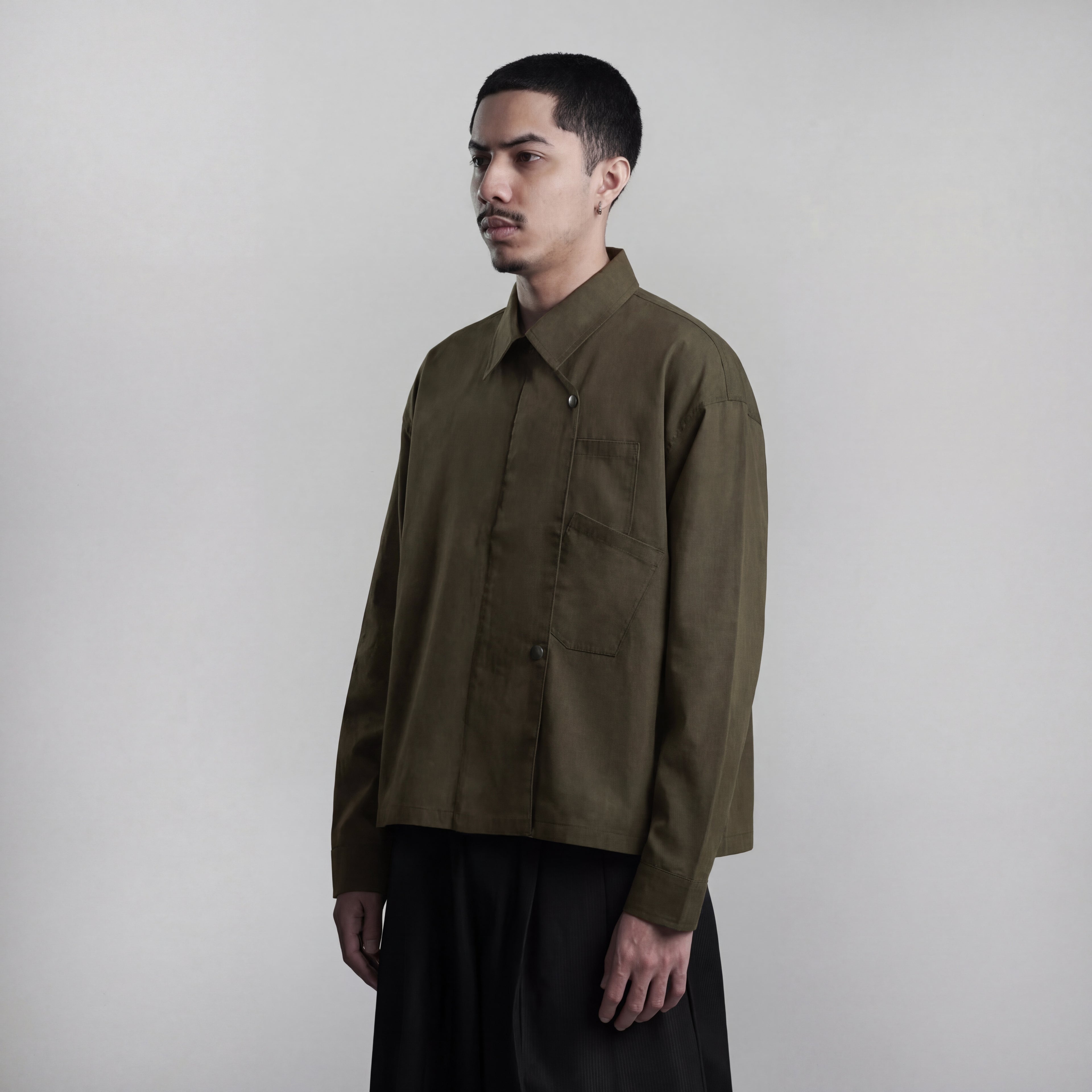 Beskap Snap Double Pocket Jacket - Army