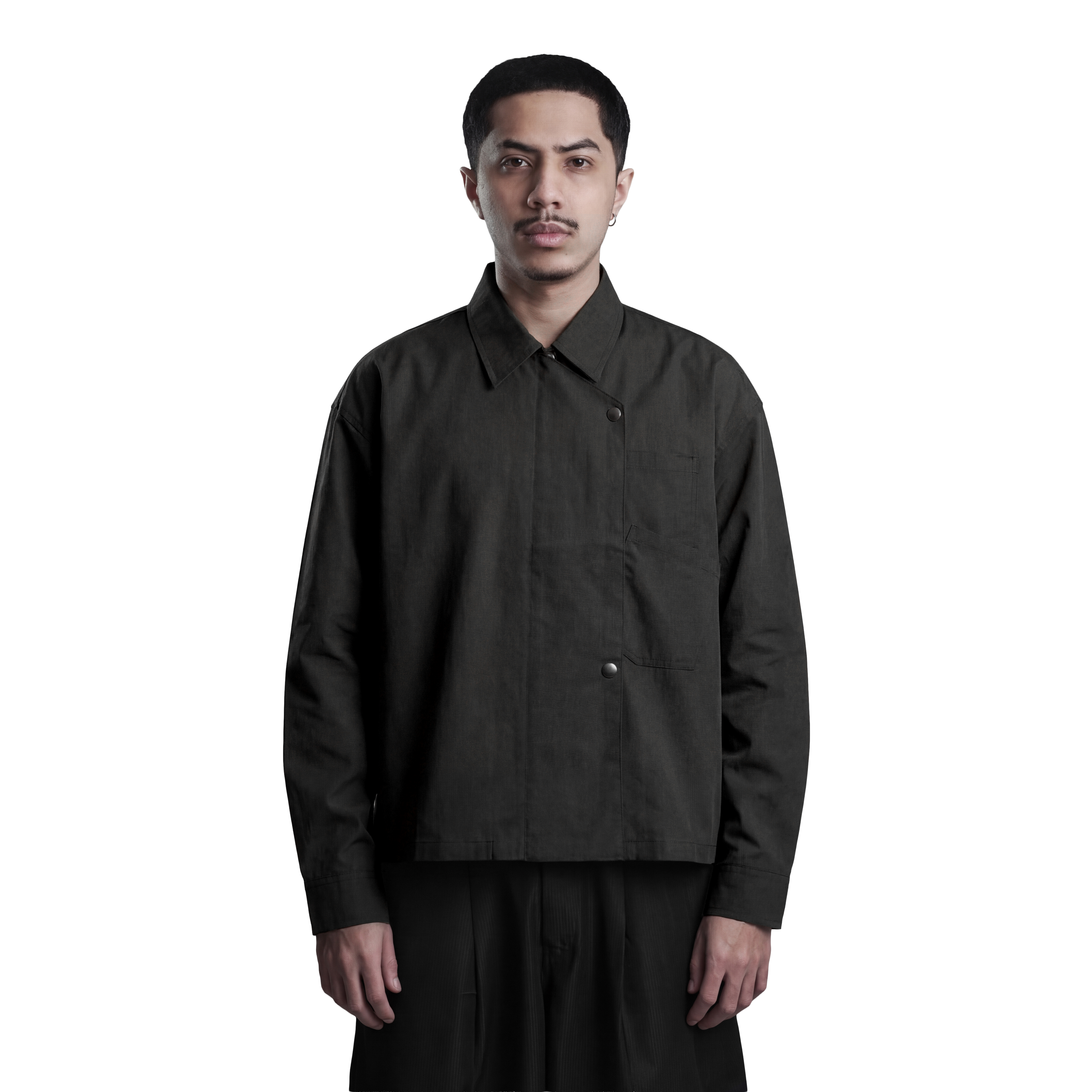Beskap Snap Double Pocket Jacket - Black