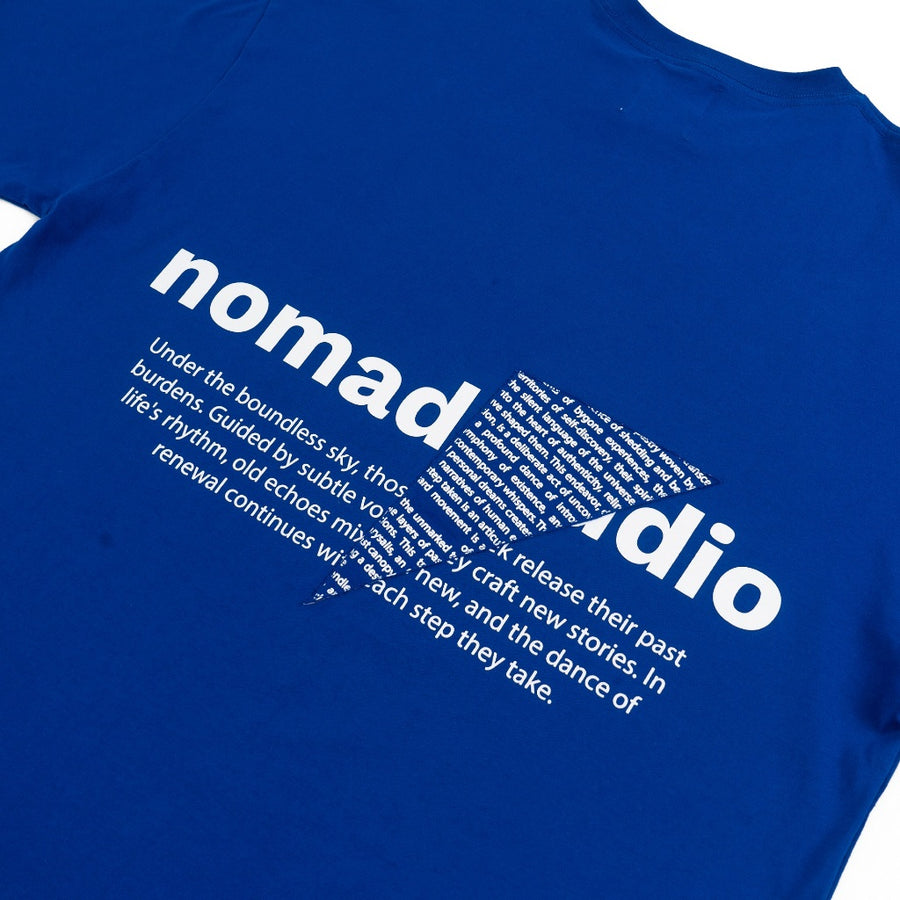 NOMADSTUDIO Reborn -  Blue Triangle Patch Oversized T-Shirt