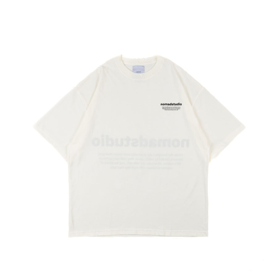NOMADSTUDIO Reborn -  White Triangle Patch Oversized T-Shirt