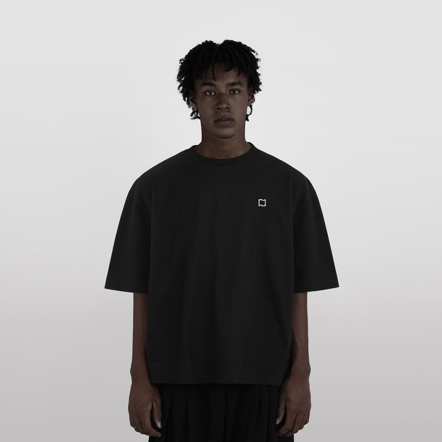 Nomadstudio MTL - Black Heavyweight Metal Plate Boxy Oversized T-Shirt