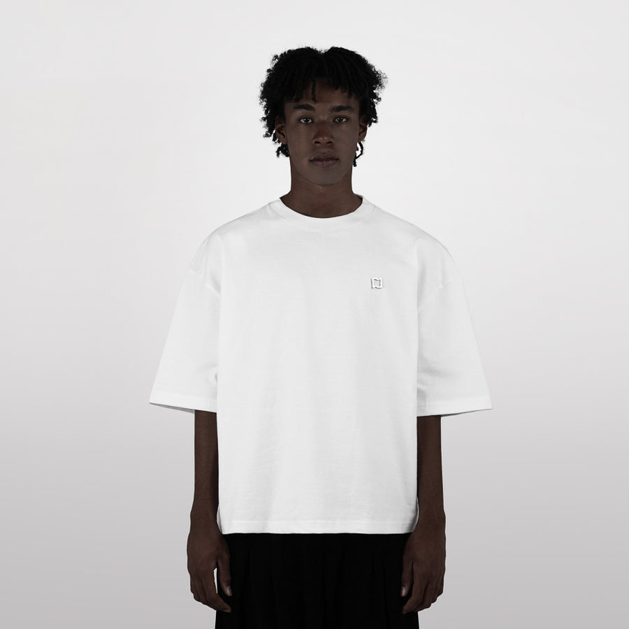 Nomadstudio MTL - White Heavyweight Metal Plate Boxy Oversized T-Shirt