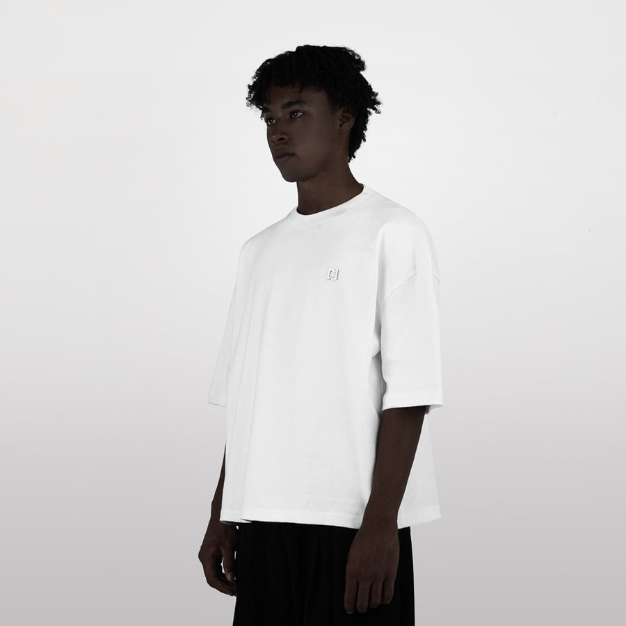 Nomadstudio MTL - White Heavyweight Metal Plate Boxy Oversized T-Shirt