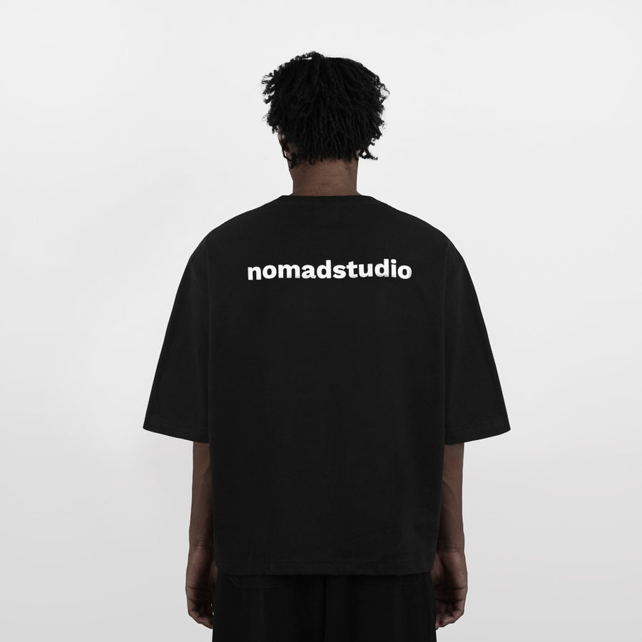 Nomadstudio MTL - Black Heavyweight Metal Plate Boxy Oversized T-Shirt