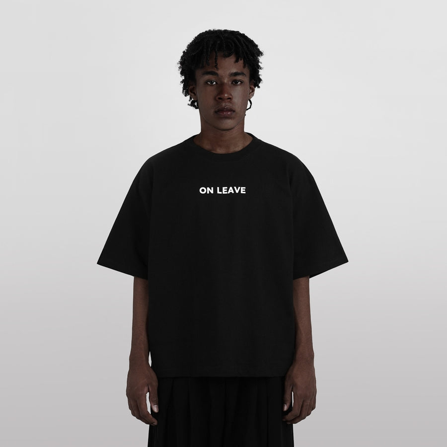 Nomadstudio - Black Heavyweight On Leave Boxy Oversized T-Shirt