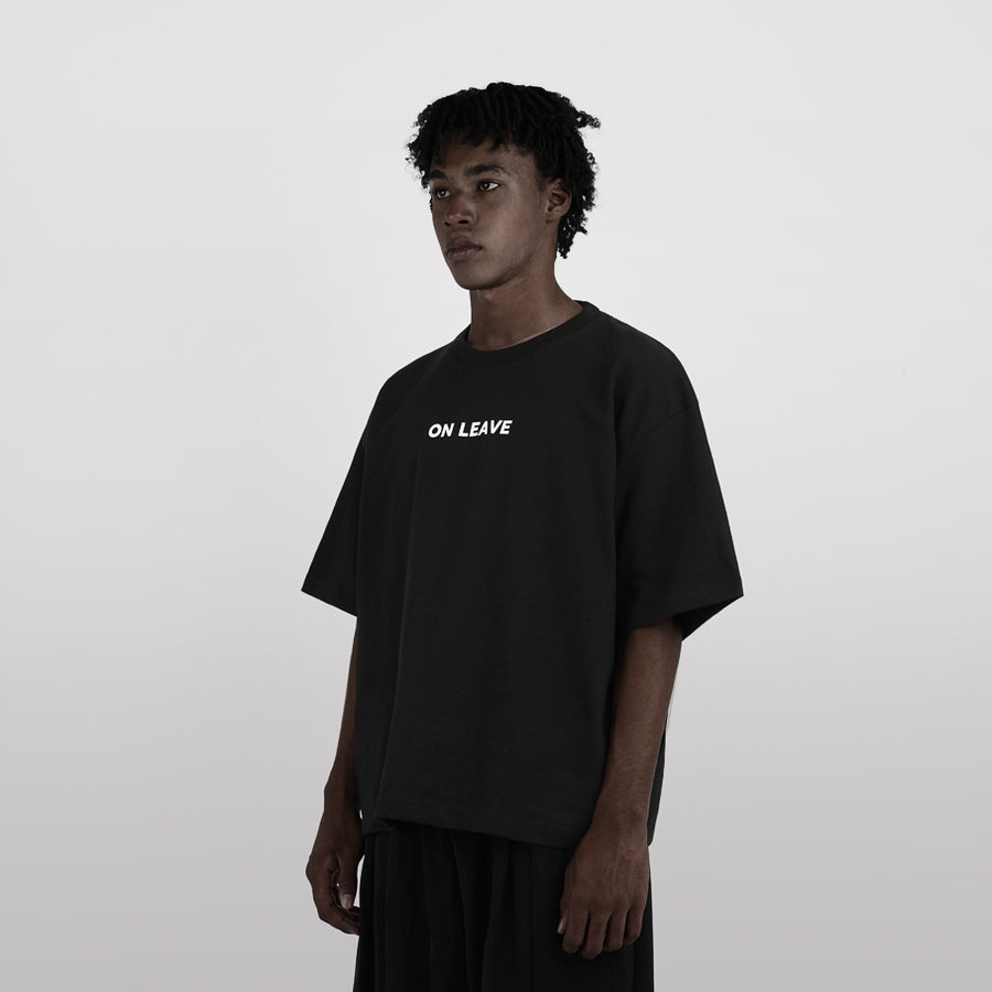 Nomadstudio - Black Heavyweight On Leave Boxy Oversized T-Shirt