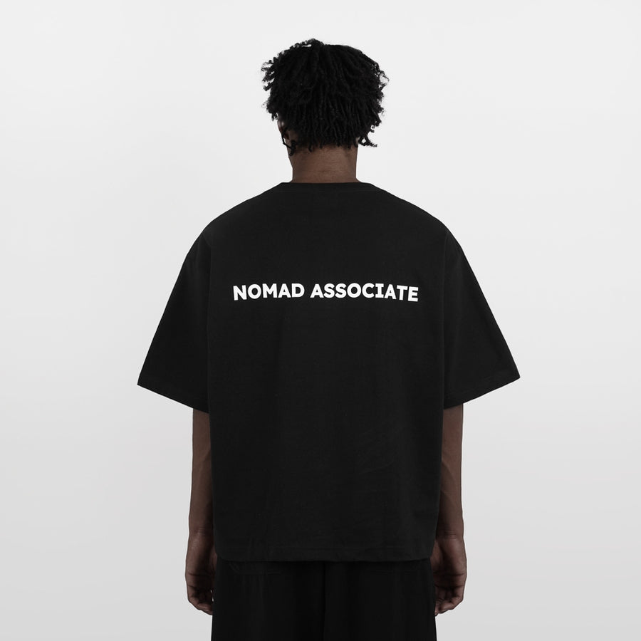Nomadstudio - Black Heavyweight On Leave Boxy Oversized T-Shirt